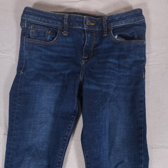 Pilcro and the Letterpress Stet Slim Leg Blue Jeans Womens Size 29 FLAWS - Picture 9 of 16